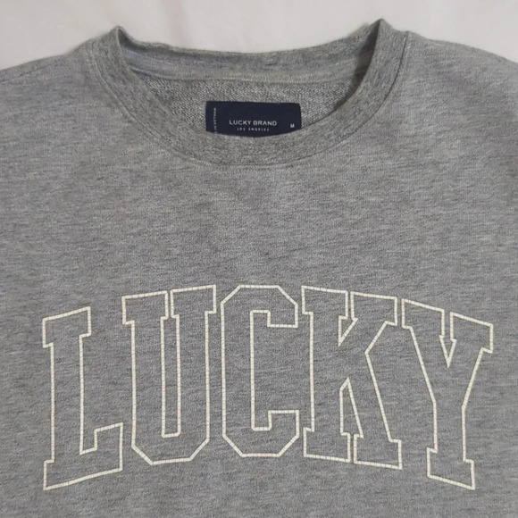Lucky Brand Sueded Terry Crew, Color Gray Size M - Picture 6 of 15